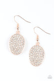 All Dazzle - Rose Gold Earrings - Paparazzi Accessories Earrings Bedazzle Me Pretty Mobile Fashion Boutique