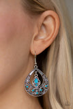 All-Girl Glow - Blue Earrings - Paparazzi Accessories Earrings Bedazzle Me Pretty Mobile Fashion Boutique