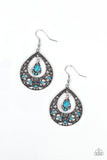 All-Girl Glow - Blue Earrings - Paparazzi Accessories Earrings Bedazzle Me Pretty Mobile Fashion Boutique