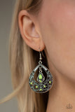 All-Girl Glow - Green Earrings - Paparazzi Accessories Earrings Bedazzle Me Pretty Mobile Fashion Boutique