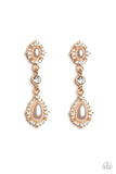 All-GLOWING - Gold Earrings - Paparazzi Accessories Earrings Bedazzle Me Pretty Mobile Fashion Boutique