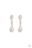 All-GLOWING - White Earrings - Paparazzi Accessories Earrings Bedazzle Me Pretty Mobile Fashion Boutique