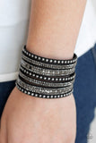 All Hustle and Hairspray - Black Bracelet - Paparazzi Accessories Bracelet Bedazzle Me Pretty Mobile Fashion Boutique