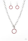 All In Favor - Red Necklace - Paparazzi Accessories Necklace Bedazzle Me Pretty Mobile Fashion Boutique