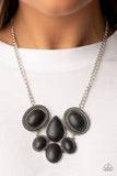 All-Natural Nostalgia - Black Necklace - Paparazzi Accessories Necklace Bedazzle Me Pretty Mobile Fashion Boutique