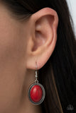 All-Natural Nostalgia - Red Necklace - Paparazzi Accessories Necklace Bedazzle Me Pretty Mobile Fashion Boutique