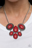 All-Natural Nostalgia - Red Necklace - Paparazzi Accessories Necklace Bedazzle Me Pretty Mobile Fashion Boutique