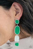 All Out Allure - Green Post Earrings - Paparazzi Accessories Post Earrings Bedazzle Me Pretty Mobile Fashion Boutique