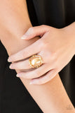 All Shine, All The Time - Gold Ring - Paparazzi Accessories Ring Bedazzle Me Pretty Mobile Fashion Boutique