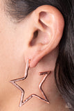 All-Star Attitude - Copper Earrings - Paparazzi Accessories Earrings FS-Bedazzle Me Pretty Mobile Fashion Boutique