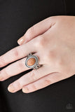 All The Worlds A STAGECOACH - Brown Ring - Paparazzi Accessories Ring Bedazzle Me Pretty Mobile Fashion Boutique