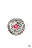 All Things Must COMPASS - Pink Ring - Paparazzi Accessories Ring Bedazzle Me Pretty Mobile Fashion Boutique