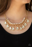 All Toget-HEIR Now - Gold Necklace - Paparazzi Accessories Necklace Bedazzle Me Pretty Mobile Fashion Boutique