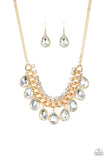All Toget-HEIR Now - Gold Necklace - Paparazzi Accessories Necklace Bedazzle Me Pretty Mobile Fashion Boutique