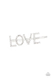 All You Need Is Love - White Hair Clip - Paparazzi Accessories Hair Clip Bedazzle Me Pretty Mobile Fashion Boutique