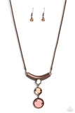 Alluring Andante - Copper Necklace - Paparazzi Accessories Necklace Bedazzle Me Pretty Mobile Fashion Boutique