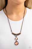 Alluring Andante - Copper Necklace - Paparazzi Accessories Necklace Bedazzle Me Pretty Mobile Fashion Boutique