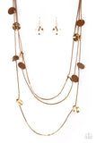 Alluring Luxe - Brown Necklace - Paparazzi Accessories Necklace Bedazzle Me Pretty Mobile Fashion Boutique