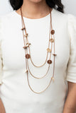 Alluring Luxe - Brown Necklace - Paparazzi Accessories Necklace Bedazzle Me Pretty Mobile Fashion Boutique