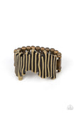 Along the Lines - Brass Ring - Paparazzi Accessories Ring Bedazzle Me Pretty Mobile Fashion Boutique