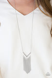 Alpha Glam - Silver Necklace - Paparazzi Accessories Necklace Bedazzle Me Pretty Mobile Fashion Boutique