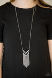 Alpha Glam - White Necklace - Paparazzi Accessories Necklace Bedazzle Me Pretty Mobile Fashion Boutique