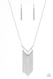 Alpha Glam - White Necklace - Paparazzi Accessories Necklace Bedazzle Me Pretty Mobile Fashion Boutique