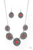 Alter ECO - Red Necklace - Paparazzi Accessories Necklace Bedazzle Me Pretty Mobile Fashion Boutique