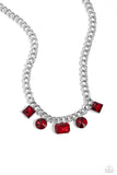 Alternating Audacity - Red Necklace - Paparazzi Accessories Necklace Bedazzle Me Pretty Mobile Fashion Boutique