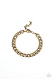 Alternative Anthem - Brass Mens Bracelet - Paparazzi Accessories Mens Bracelet Bedazzle Me Pretty Mobile Fashion Boutique