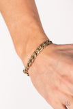 Alternative Anthem - Brass Mens Bracelet - Paparazzi Accessories Mens Bracelet Bedazzle Me Pretty Mobile Fashion Boutique