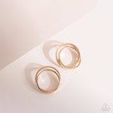 Always In The Loop - Gold Post Earrings - Paparazzi Accessories Post Earrings Bedazzle Me Pretty Mobile Fashion Boutique