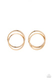 Always In The Loop - Gold Post Earrings - Paparazzi Accessories Post Earrings Bedazzle Me Pretty Mobile Fashion Boutique