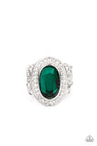 Always OVAL-achieving - Green Ring - Paparazzi Accessories Ring Bedazzle Me Pretty Mobile Fashion Boutique