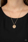 America The Beautiful - Gold Necklace - Paparazzi Accessories Necklace Bedazzle Me Pretty Mobile Fashion Boutique