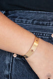 American Girl Glamour - Gold Bracelet - Paparazzi Accessories Bracelet Bedazzle Me Pretty Mobile Fashion Boutique