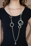 Amped Up Metallics - Silver Lanyard - Paparazzi Accessories Lanyard Bedazzle Me Pretty Mobile Fashion Boutique