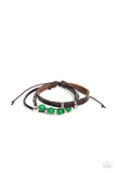Amplified Aloha - Green Bracelet - Paparazzi Accessories Bracelet Bedazzle Me Pretty Mobile Fashion Boutique