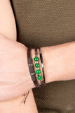 Amplified Aloha - Green Bracelet - Paparazzi Accessories Bracelet Bedazzle Me Pretty Mobile Fashion Boutique