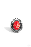 Anasazi Arbor - Red Ring - Paparazzi Accessories Ring Bedazzle Me Pretty Mobile Fashion Boutique