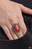 Anasazi Arbor - Red Ring - Paparazzi Accessories Ring Bedazzle Me Pretty Mobile Fashion Boutique