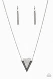 Ancient Arrow - Silver Necklace - Paparazzi Accessories Necklace Bedazzle Me Pretty Mobile Fashion Boutique