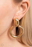 Ancient Artisan - Gold Clip-On Earrings - Paparazzi Accessories Clip-On Bedazzle Me Pretty Mobile Fashion Boutique