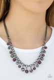 And The Crowd Cheers - Purple Necklace - Paparazzi Accessories Necklace Bedazzle Me Pretty Mobile Fashion Boutique