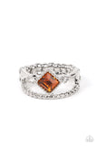 Angling for Attention - Brown Ring - Paparazzi Accessories Ring Bedazzle Me Pretty Mobile Fashion Boutique