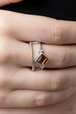 Angling for Attention - Brown Ring - Paparazzi Accessories Ring Bedazzle Me Pretty Mobile Fashion Boutique