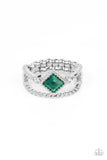 Angling for Attention - Green Ring - Paparazzi Accessories Ring Bedazzle Me Pretty Mobile Fashion Boutique