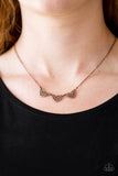 Another Love Story - Copper Necklace - Paparazzi Accessories Necklace Bedazzle Me Pretty Mobile Fashion Boutique