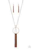 Apparatus Applique - Copper Necklace - Paparazzi Accessories Necklace Bedazzle Me Pretty Mobile Fashion Boutique