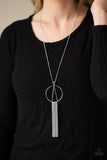 Apparatus Applique - Silver Necklace - Paparazzi Accessories Necklace Bedazzle Me Pretty Mobile Fashion Boutique